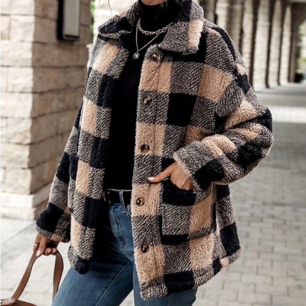 Flannel plaid coat  different sizes NEW - Picture 2 of 2